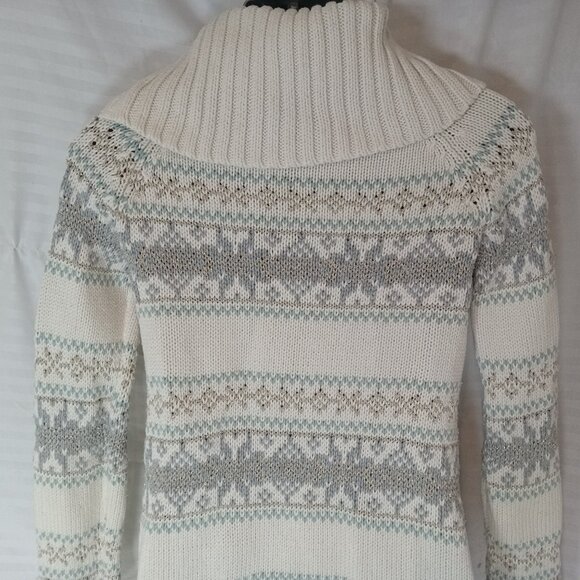 Gap Kids Size XXL 14-16 Exrta Long Knit Sweater Y2K White Silver Blue Winter - Picture 16 of 16